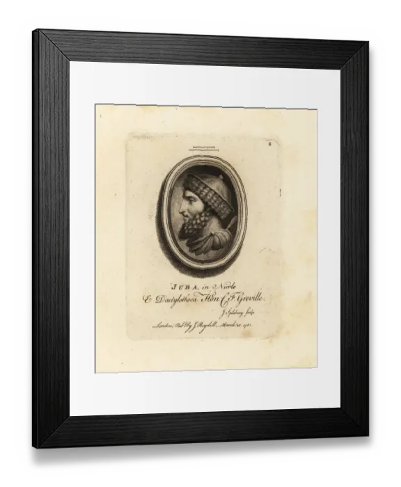 Framed Print : Portrait in profile of King Juba I of Numidia, c. 85-46 BC Framed Print : Portrait in profile of King Juba I of Numidia, c. 85-46 BC