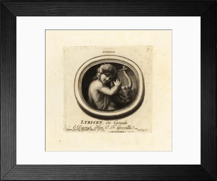 Framed Print : The lyre player on cornelian and dactylotheca