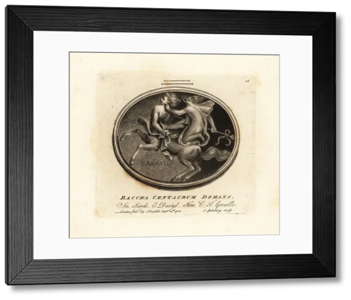 Framed Print : Bacchus with thyrsus riding a centaur Framed Print : Bacchus with thyrsus riding a centaur