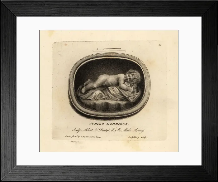 Framed Print : Figure of a sleeping cupid Framed Print : Figure of a sleeping cupid