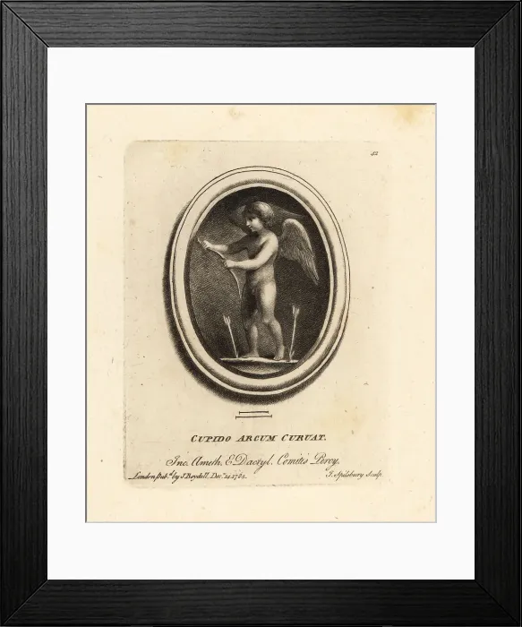 Framed Print : Cupid, Roman god of love, bending a bow Framed Print : Cupid, Roman god of love, bending a bow