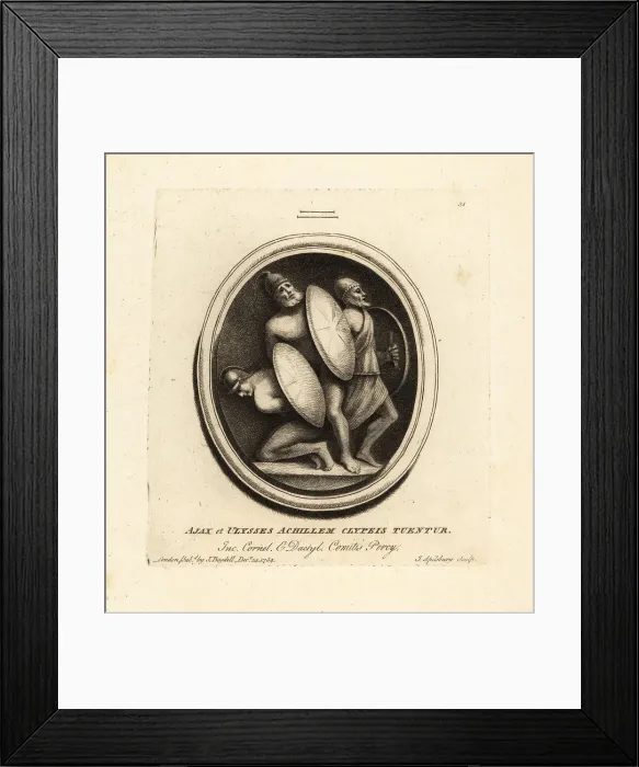 Framed Print : Ajax and Ulysses protect Achilles with their shields Framed Print : Ajax and Ulysses protect Achilles with their shields
