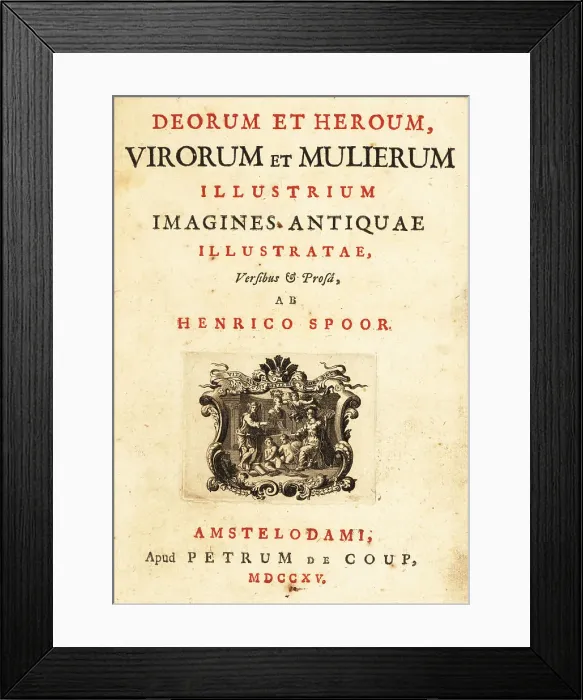Framed Print : Title page from Deorum et Heroum, 1715 Framed Print : Title page from Deorum et Heroum, 1715