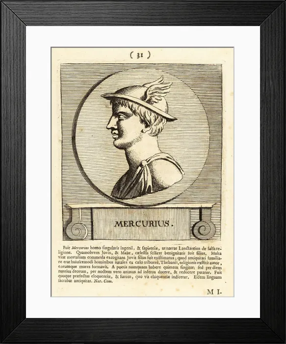 Framed Print : Mercury, Roman god of communication in winged hat Framed Print : Mercury, Roman god of communication in winged hat