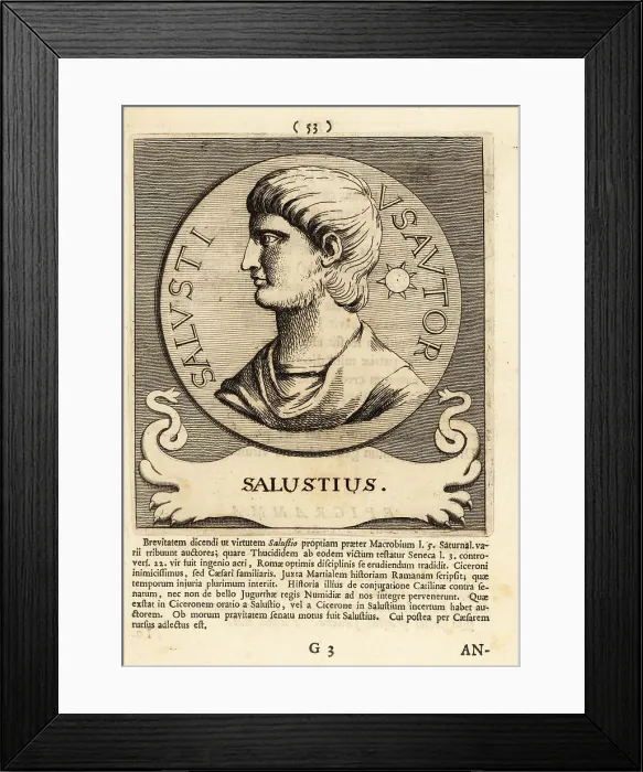 Framed Print : Gaius Sallustius Crispus, Roman historian and politician Framed Print : Gaius Sallustius Crispus, Roman historian and politician