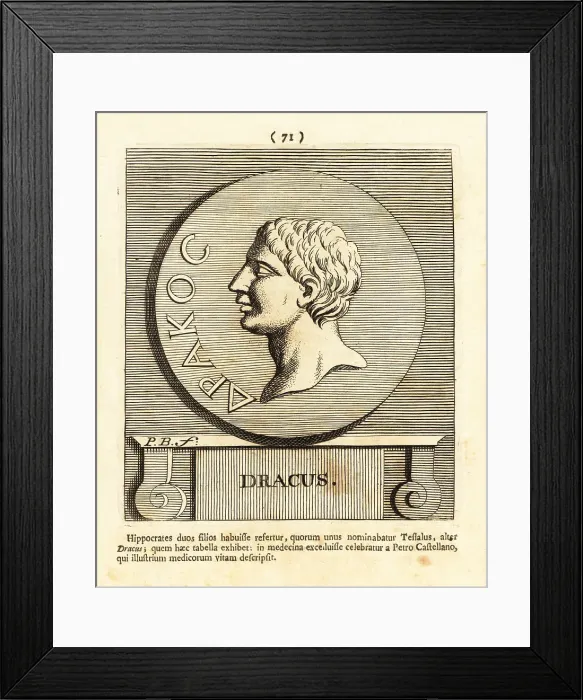 Framed Print : Draco I, Greek physician, son of Hippocrates Framed Print : Draco I, Greek physician, son of Hippocrates