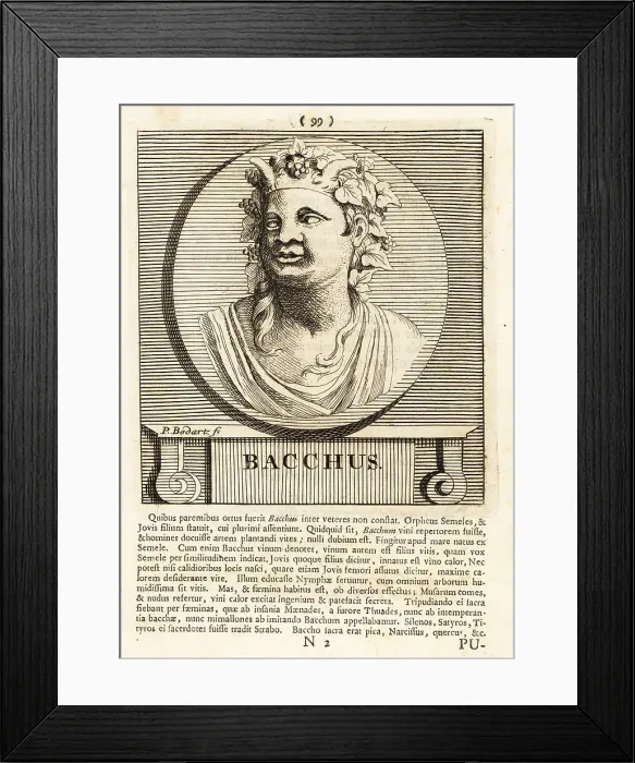 Framed Print : Bacchus, Roman god of grape-harvest, wine and ritual madness Framed Print : Bacchus, Roman god of grape-harvest, wine and ritual madness