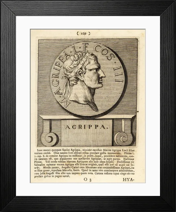 Framed Print : Marcus Vipsanius Agrippa wearing a rostral crown Framed Print : Marcus Vipsanius Agrippa wearing a rostral crown