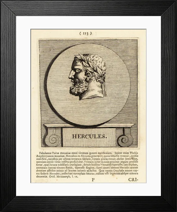Framed Print : Hercules, Roman equivalent of the Greek divine hero Heracles Framed Print : Hercules, Roman equivalent of the Greek divine hero Heracles