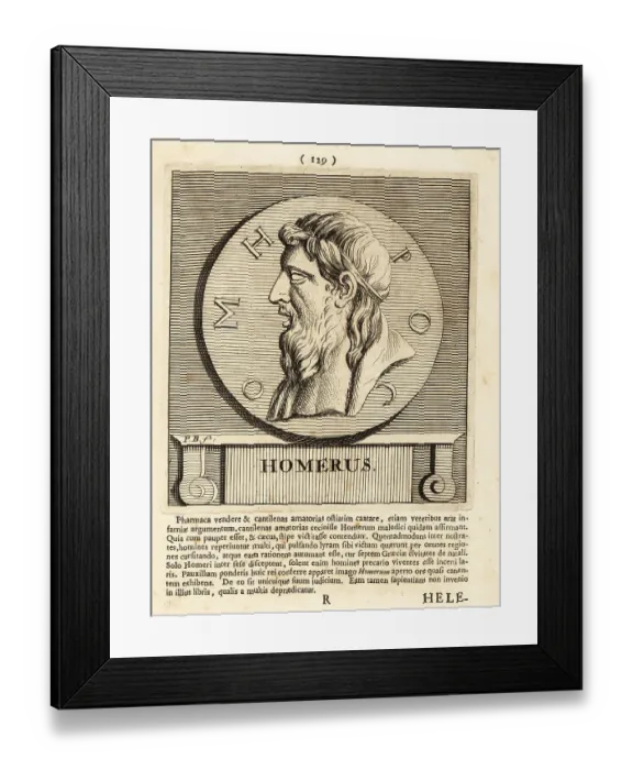 Framed Print : Homer, Greek poet, author of the Iliad and the Odyssey Framed Print : Homer, Greek poet, author of the Iliad and the Odyssey