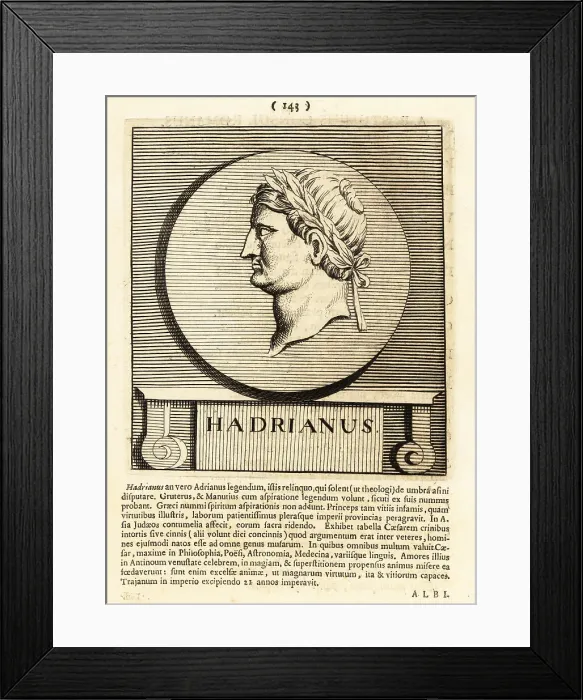 Framed Print : Roman Emperor Hadrian, Caesar Traianus Hadrianus Framed Print : Roman Emperor Hadrian, Caesar Traianus Hadrianus