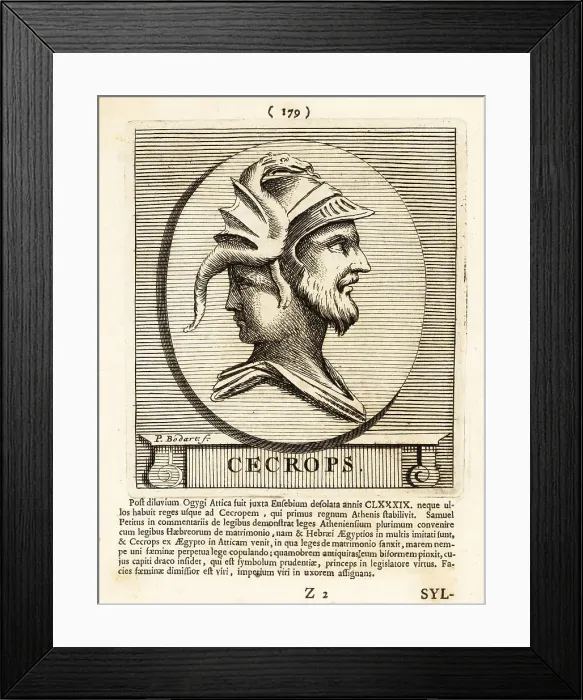 Framed Print : Kekrops or Cecrops I, first king of Athens, Greece Framed Print : Kekrops or Cecrops I, first king of Athens, Greece