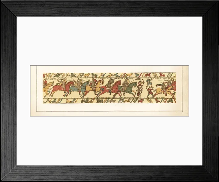 Framed Print : The Norman cavalry and archers attack the English army at the Ba Framed Print : The Norman cavalry and archers attack the English army at the Ba