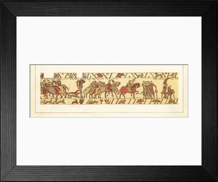Framed Print : Count Guy I of Ponthieu leads the captured Harold Godwinson to B Framed Print : Count Guy I of Ponthieu leads the captured Harold Godwinson to B
