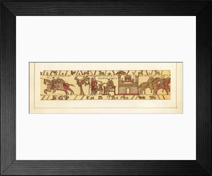 Framed Print : Duke WIlliam of Normandy on his throne receiving a messenger Framed Print : Duke WIlliam of Normandy on his throne receiving a messenger