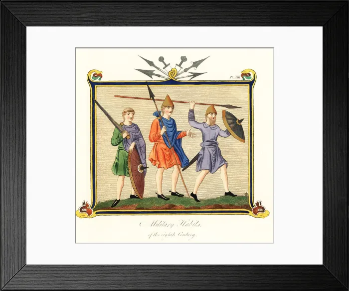 Framed Print : Saxon military habits of the 8th century Framed Print : Saxon military habits of the 8th century