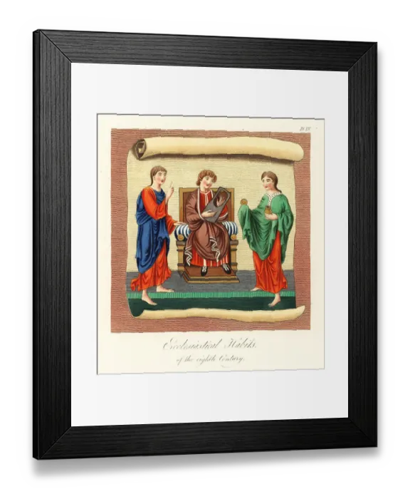 Framed Print : Anglo-Saxon ecclesiastical habits, 8th century Framed Print : Anglo-Saxon ecclesiastical habits, 8th century