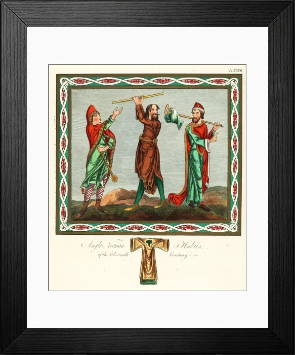 Framed Print : Anglo-Norman male costume, 11th century Framed Print : Anglo-Norman male costume, 11th century