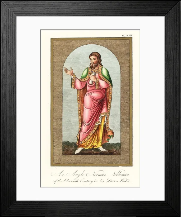 Framed Print : Anglo-Norman nobleman in state habit, 11th century
