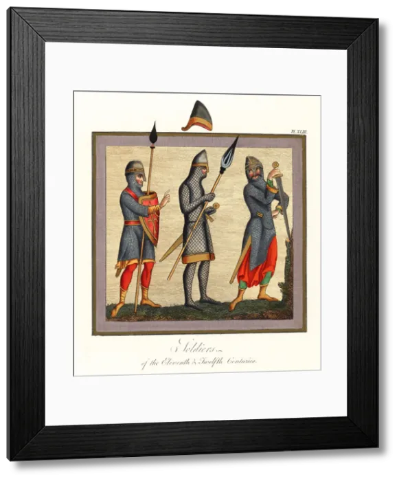 Framed Print : Norman soldiers in armour, 11th / 12th century Framed Print : Norman soldiers in armour, 11th / 12th century