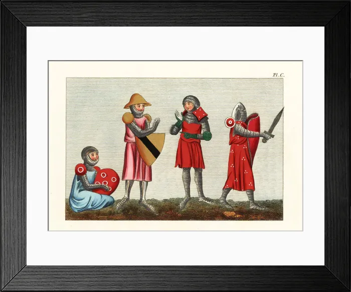 Framed Print : Military habits of the 14th century Framed Print : Military habits of the 14th century