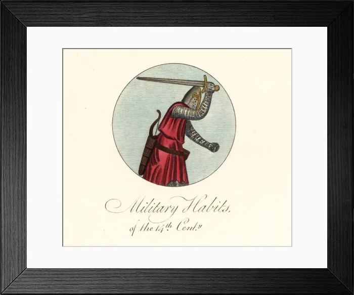Framed Print : Costume of a knight of the 14th century Framed Print : Costume of a knight of the 14th century