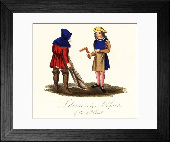 Framed Print : Costumes of skilled workers of the 15th century Framed Print : Costumes of skilled workers of the 15th century