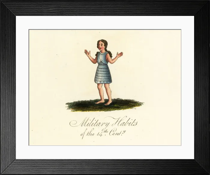 Framed Print : Woman wearing the gambeson, 14th century Framed Print : Woman wearing the gambeson, 14th century