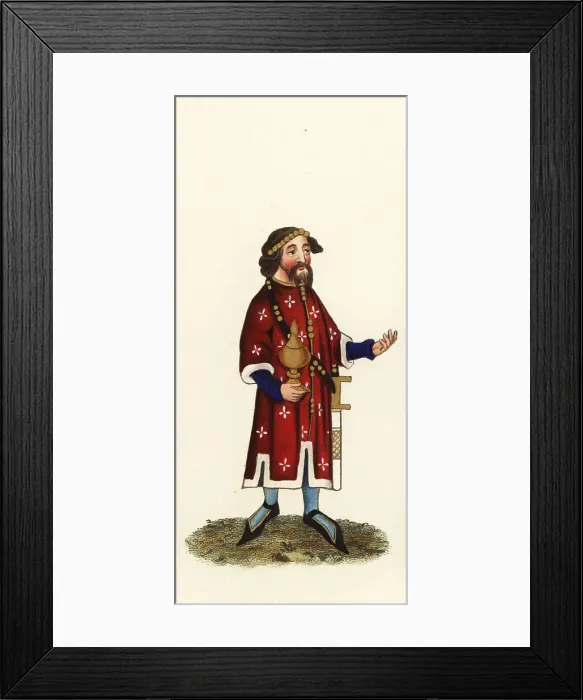 Framed Print : William de Albeneis, Pincerna Regis, with goblet and sword Framed Print : William de Albeneis, Pincerna Regis, with goblet and sword