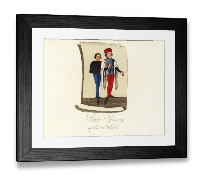 Framed Print : Costumes of state officers of the 15th century Framed Print : Costumes of state officers of the 15th century