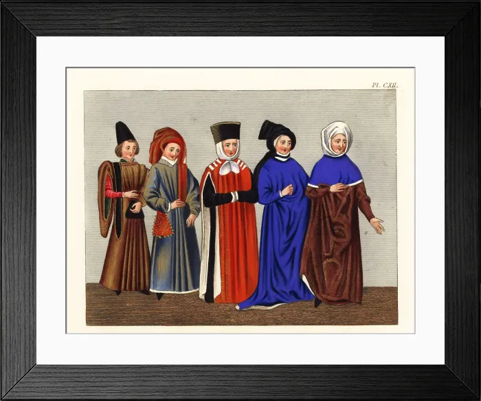 Framed Print : Costumes of state officers of the 15th century Framed Print : Costumes of state officers of the 15th century