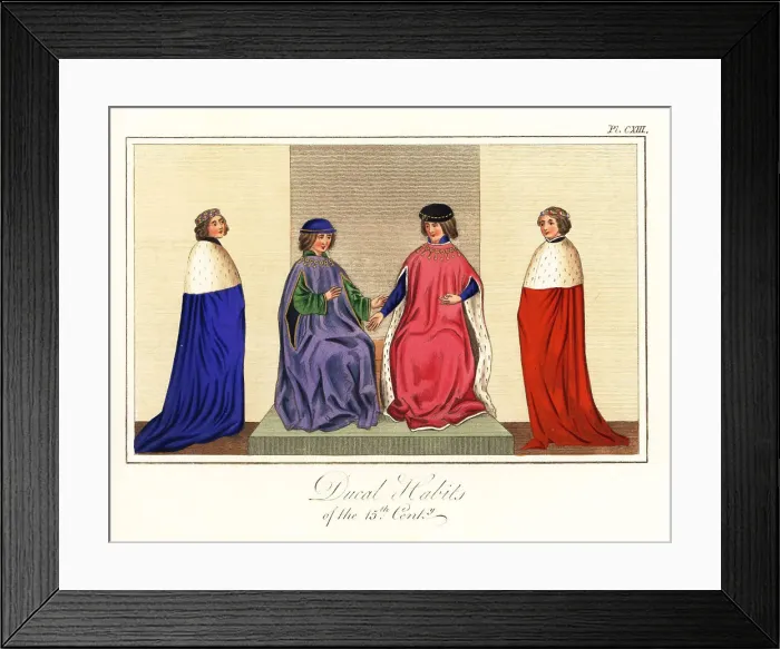 Framed Print : Costumes of French Dukes of the 15th century Framed Print : Costumes of French Dukes of the 15th century