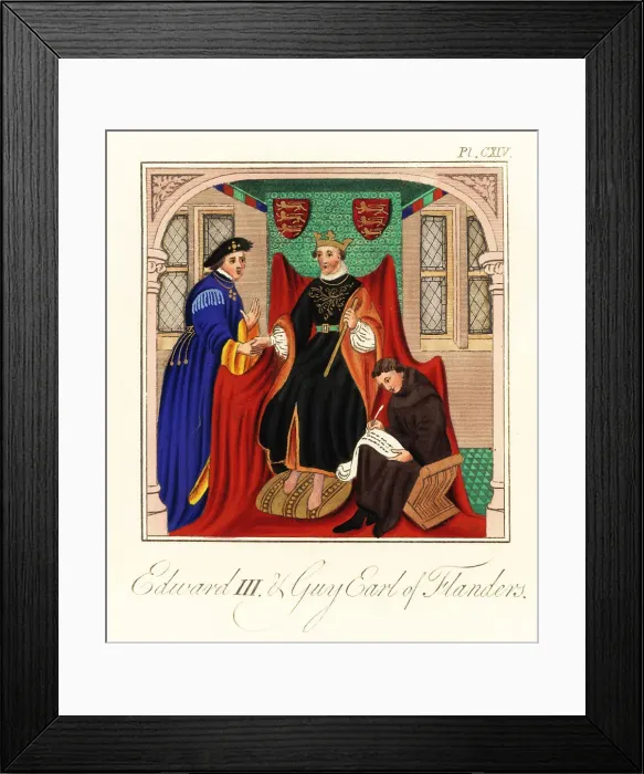 Framed Print : Edward I forming an alliance with Guy, Earl of Flanders, 1294 Framed Print : Edward I forming an alliance with Guy, Earl of Flanders, 1294