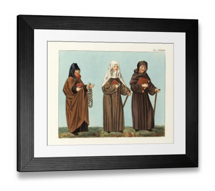 Framed Print : Religious habits of the 15th century Framed Print : Religious habits of the 15th century