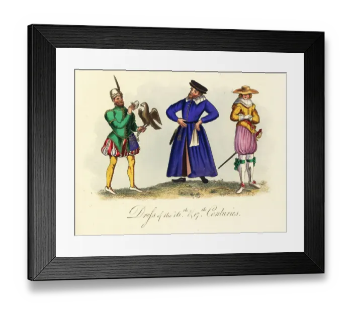 Framed Print : Falconer, and dandy, 17th century Framed Print : Falconer, and dandy, 17th century