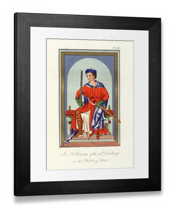 Framed Print : Nobleman in Habit of State, 13th century Framed Print : Nobleman in Habit of State, 13th century