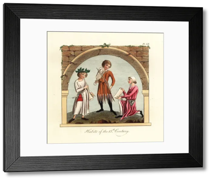 Framed Print : Musicians of the 13th century Framed Print : Musicians of the 13th century