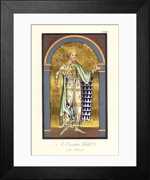 Framed Print : King in coronation habit, 13th century Framed Print : King in coronation habit, 13th century