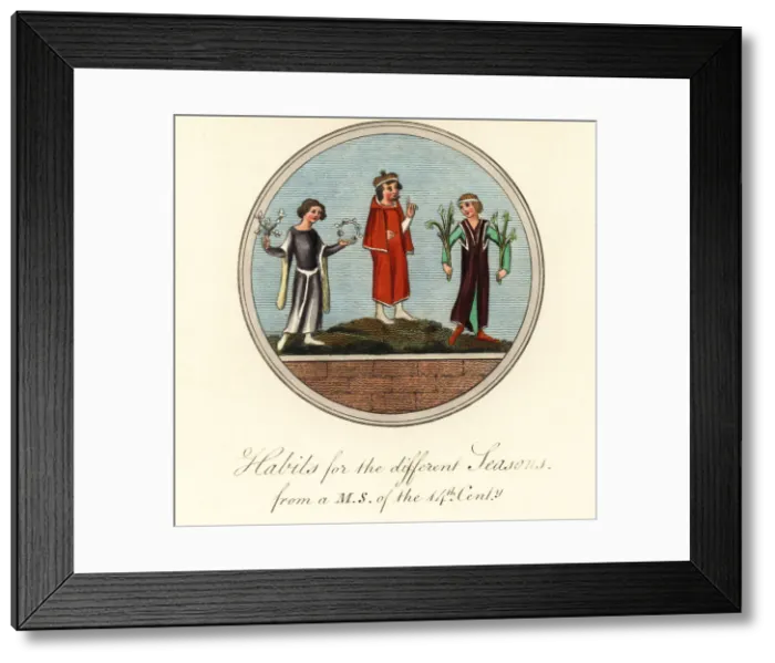 Framed Print : Habits for different seasons, 14th century Framed Print : Habits for different seasons, 14th century