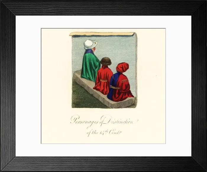 Framed Print : Paris noble costumes of the 14th century Framed Print : Paris noble costumes of the 14th century