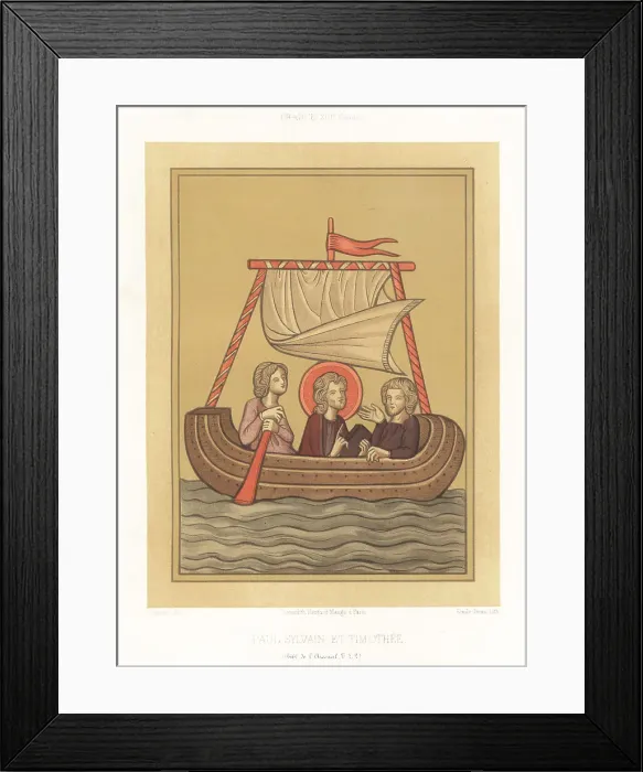 Framed Print : Saint Paul with Silas and Timothy on a sailboat Framed Print : Saint Paul with Silas and Timothy on a sailboat