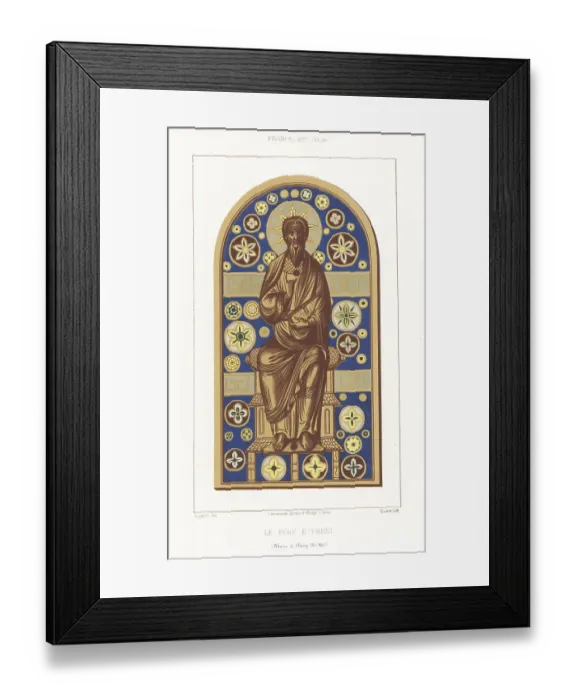 Framed Print : The eternal father in enamel on copper, France, 13th century Framed Print : The eternal father in enamel on copper, France, 13th century