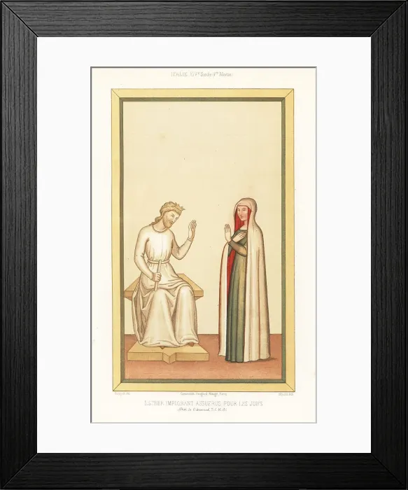 Framed Print : Esther pleading with her husband King Ahasuerus of Persia Framed Print : Esther pleading with her husband King Ahasuerus of Persia