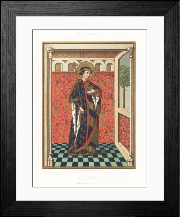 Framed Print : Saint Cloud, Merovingian prince and later hermit monk