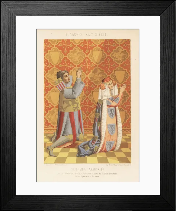 Framed Print : Armorial robes of the 14th century, Flanders Framed Print : Armorial robes of the 14th century, Flanders