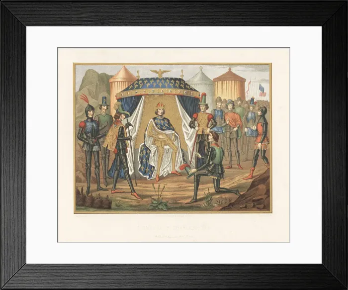 Framed Print : Emperor Charlemagne at a military encampment Framed Print : Emperor Charlemagne at a military encampment