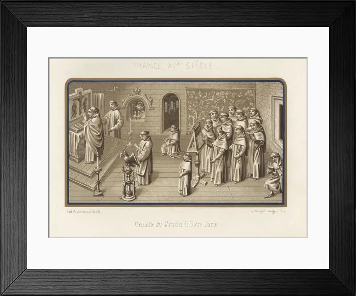 Framed Print : Benedictine monks celebrating mass, 12th and 13th century Framed Print : Benedictine monks celebrating mass, 12th and 13th century