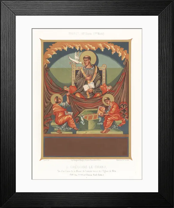 Framed Print : Pope Gregory I depicted in 9th century French costume Framed Print : Pope Gregory I depicted in 9th century French costume