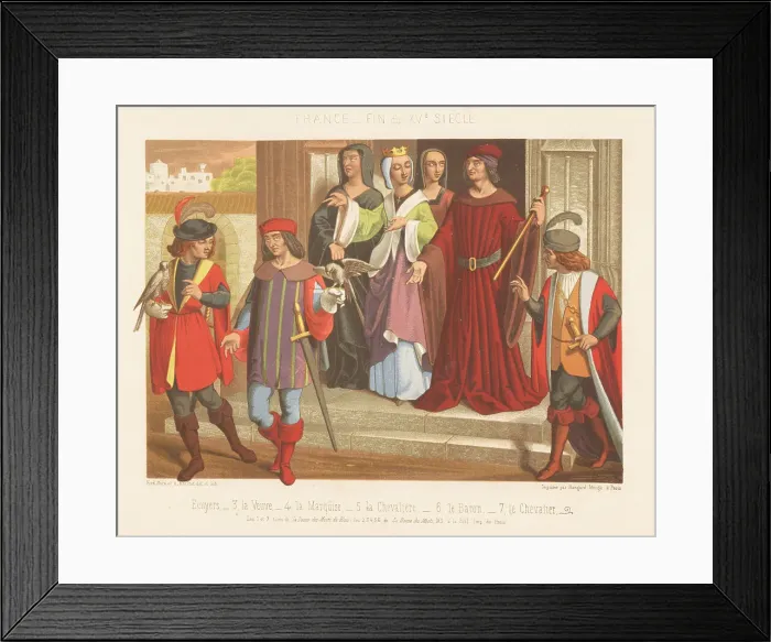 Framed Print : French costumes, end of the 15th century Framed Print : French costumes, end of the 15th century