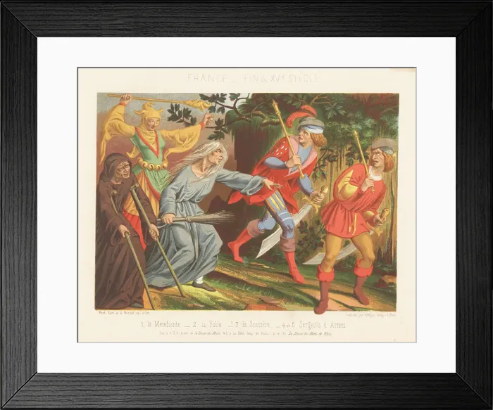 Framed Print : French costumes, end of the 15th century Framed Print : French costumes, end of the 15th century